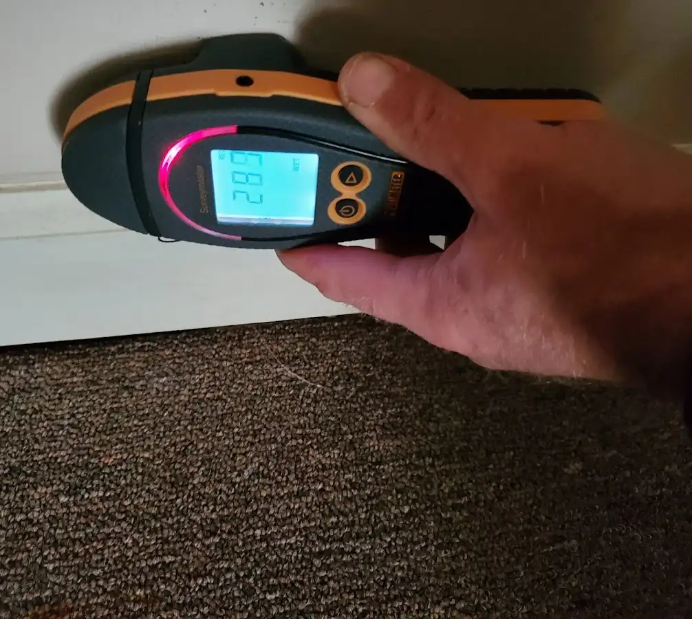 Moisture detection at baseboard during Mold Inspection & Testing in Ocean Pointe